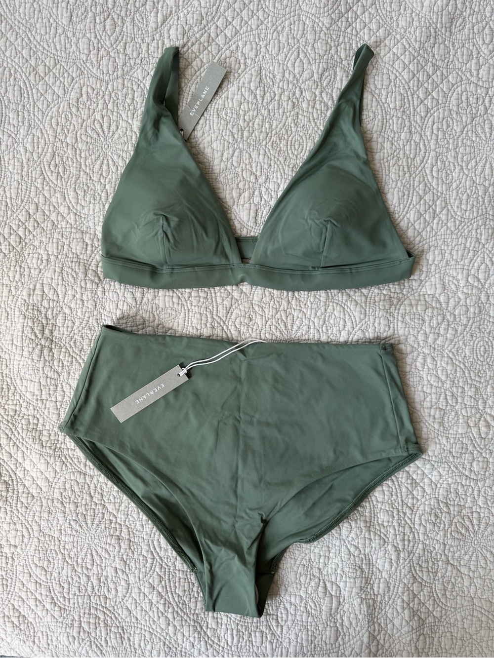 Everlane Sage Green High-Waist Bikini Set NWT